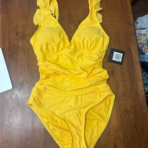 Yellow Ellen Tracy 1 piece swimsuit